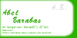 abel barabas business card